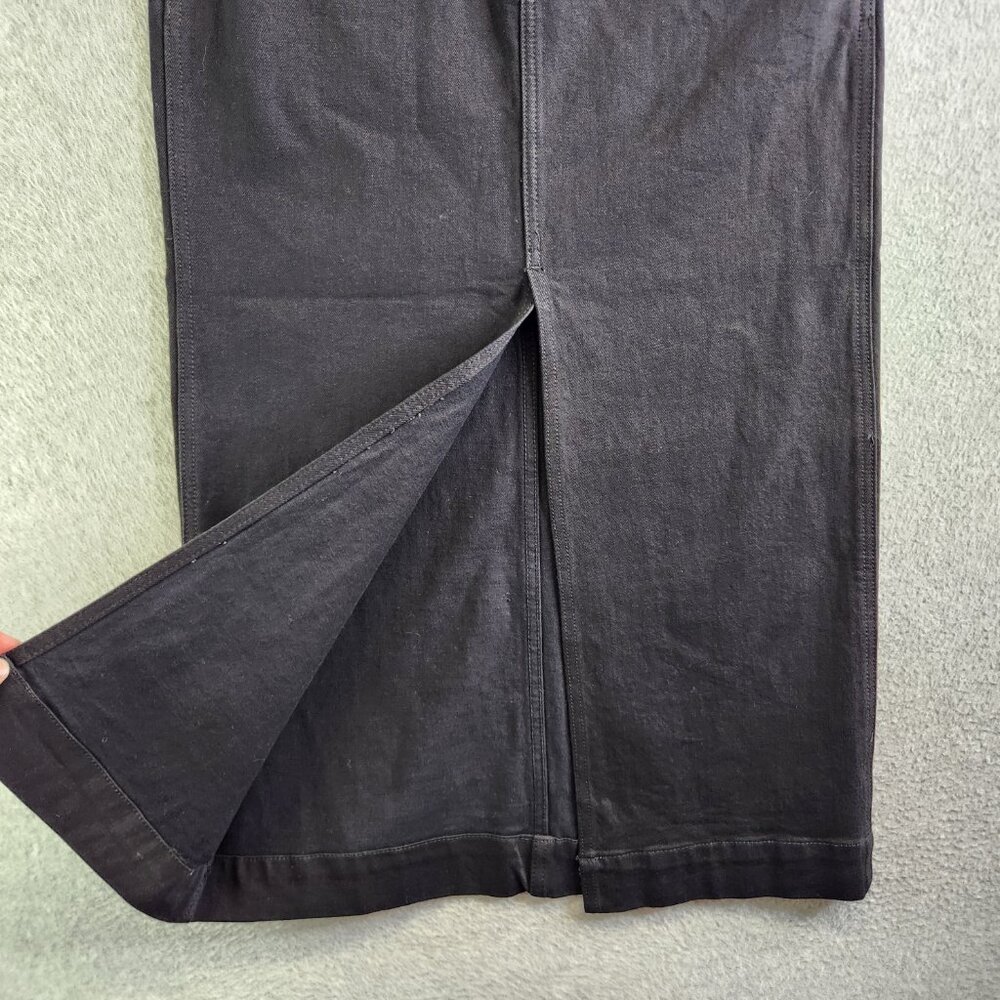 A Loves A Skirt Womens 29 Black Denim Maxi Front Slit Modest Jean Long Cowgirl - Picture 2 of 16